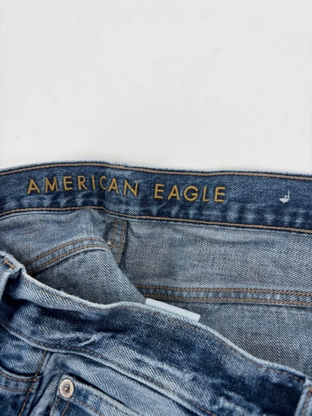 American Eagle Baggy Jeans Mens Size 36x34 Blue Distressed Medium Wash Casual